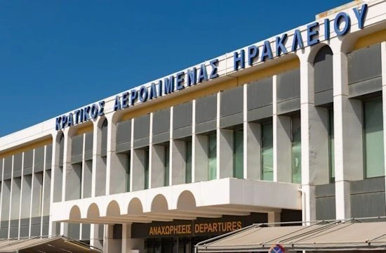 Heraklion International Airport terminal building in Crete