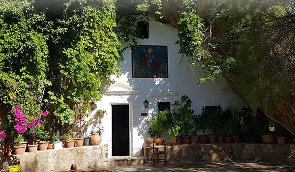 Agios Nikitas rock chapel in South Crete along a scenic driving route